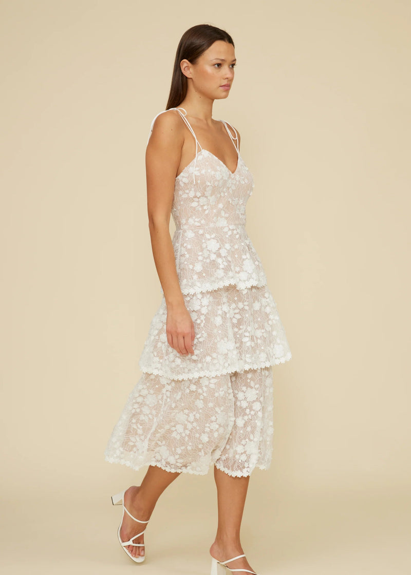 GOLD April Tiered Midi Dress