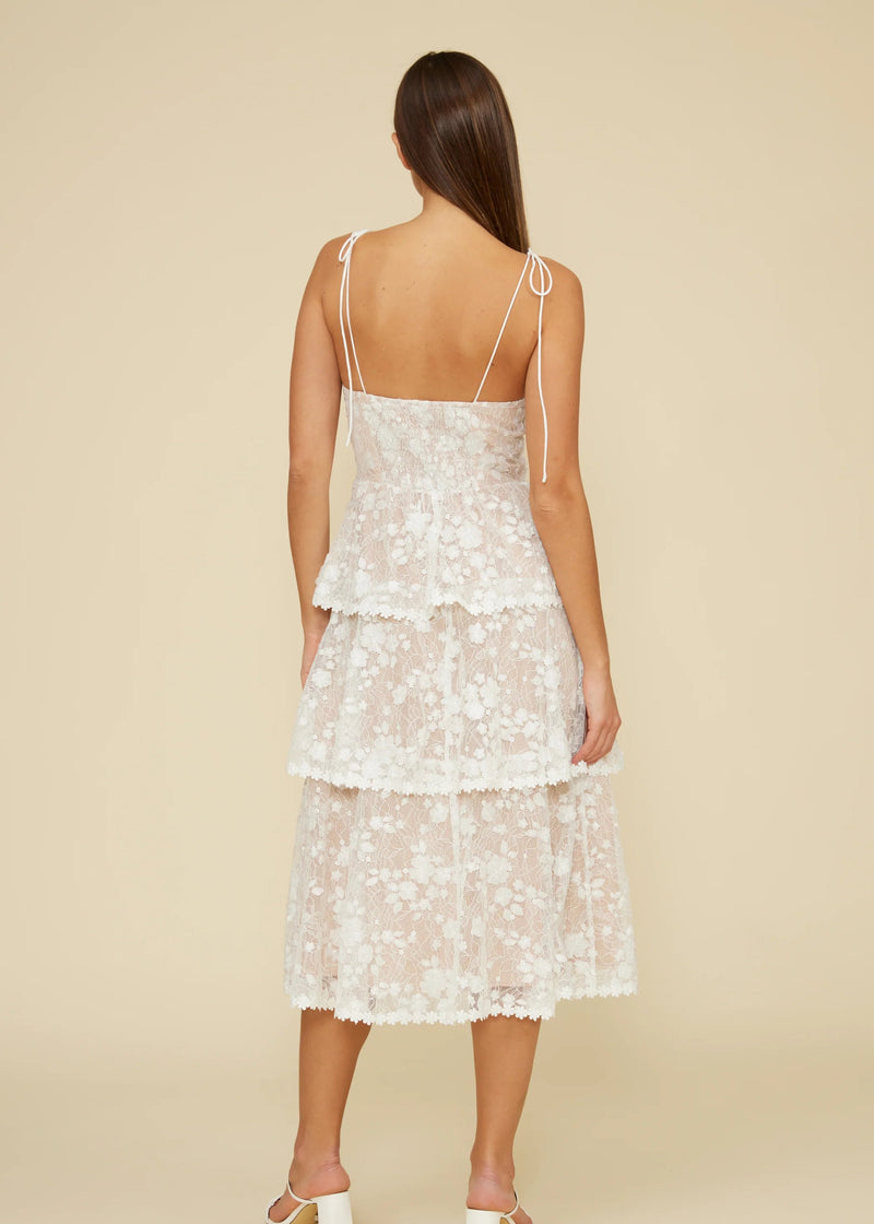GOLD April Tiered Midi Dress