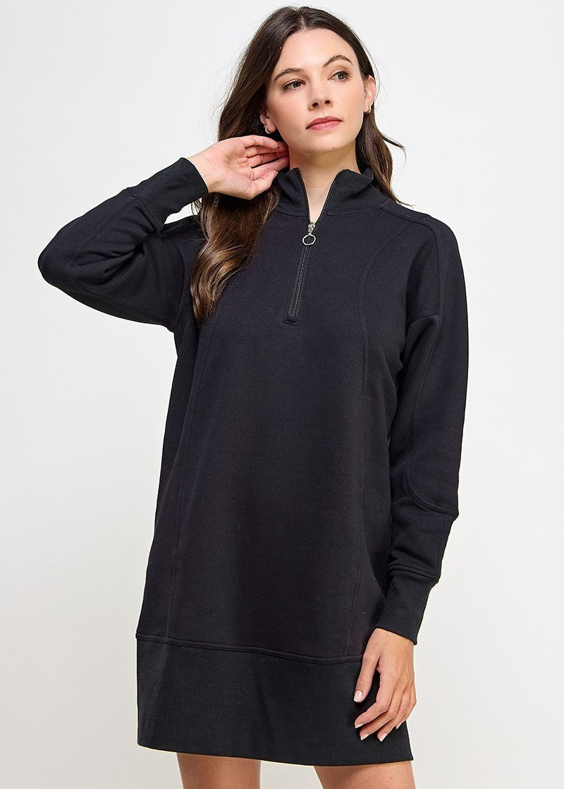 Going Places Sweatshirt Dress | Black
