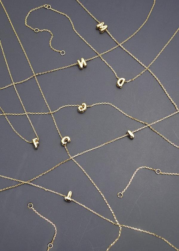 Mini Bubble Initial Necklaces