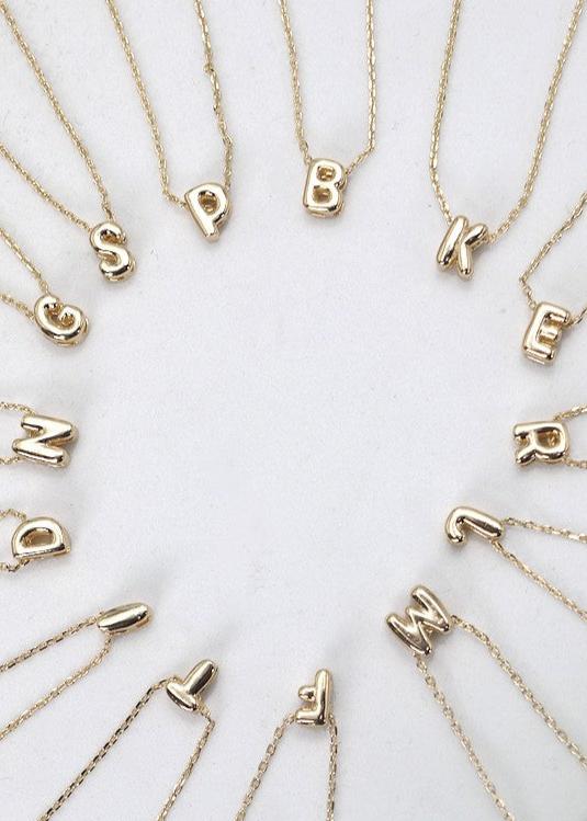 Mini Bubble Initial Necklaces