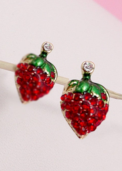 Berry Bling Stud Earrings