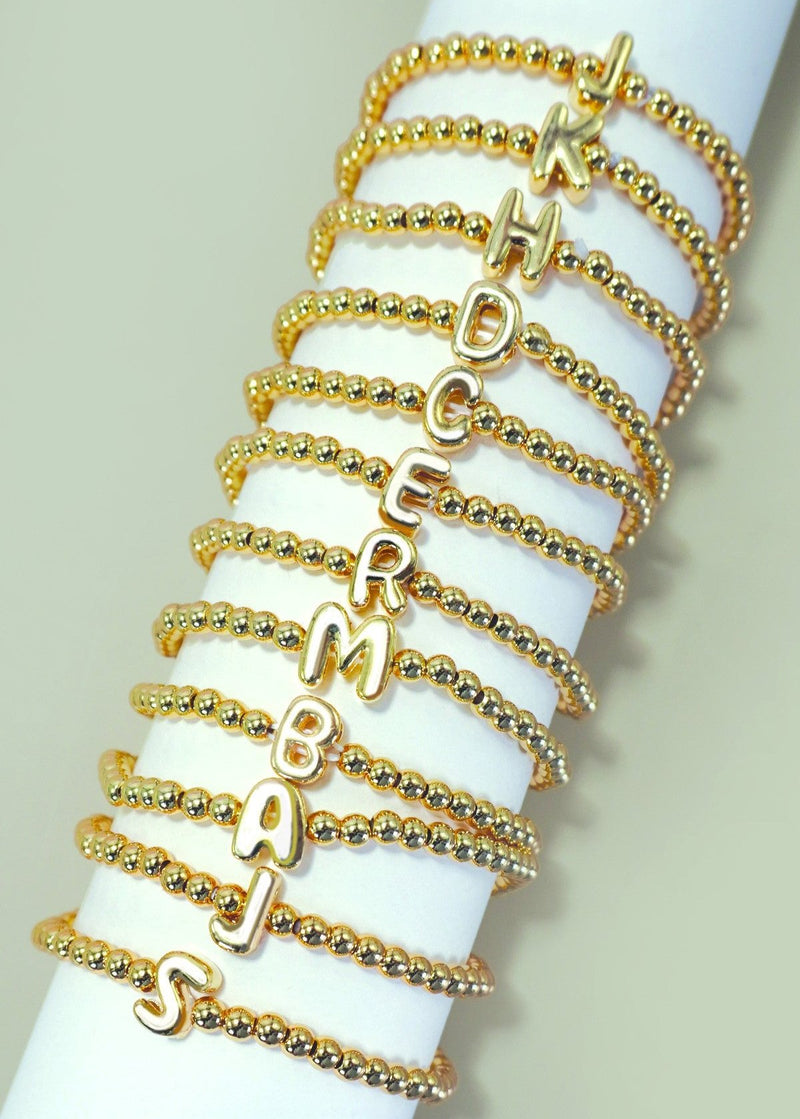 Bubble Monogram Beaded Bracelet