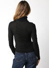 Eve Turtle Neck Top | Black