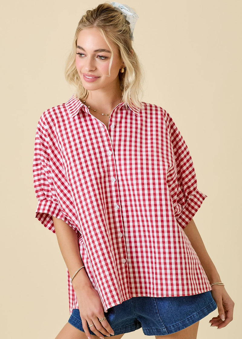 Game Day Gingham Top