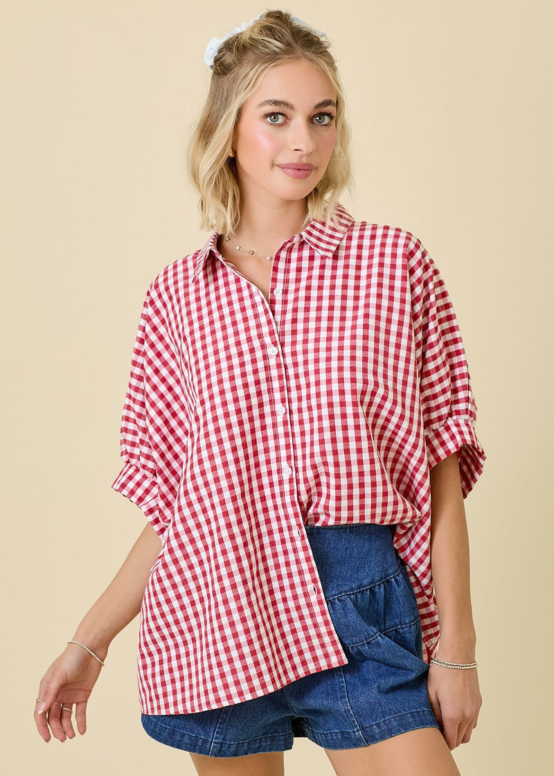 Game Day Gingham Top