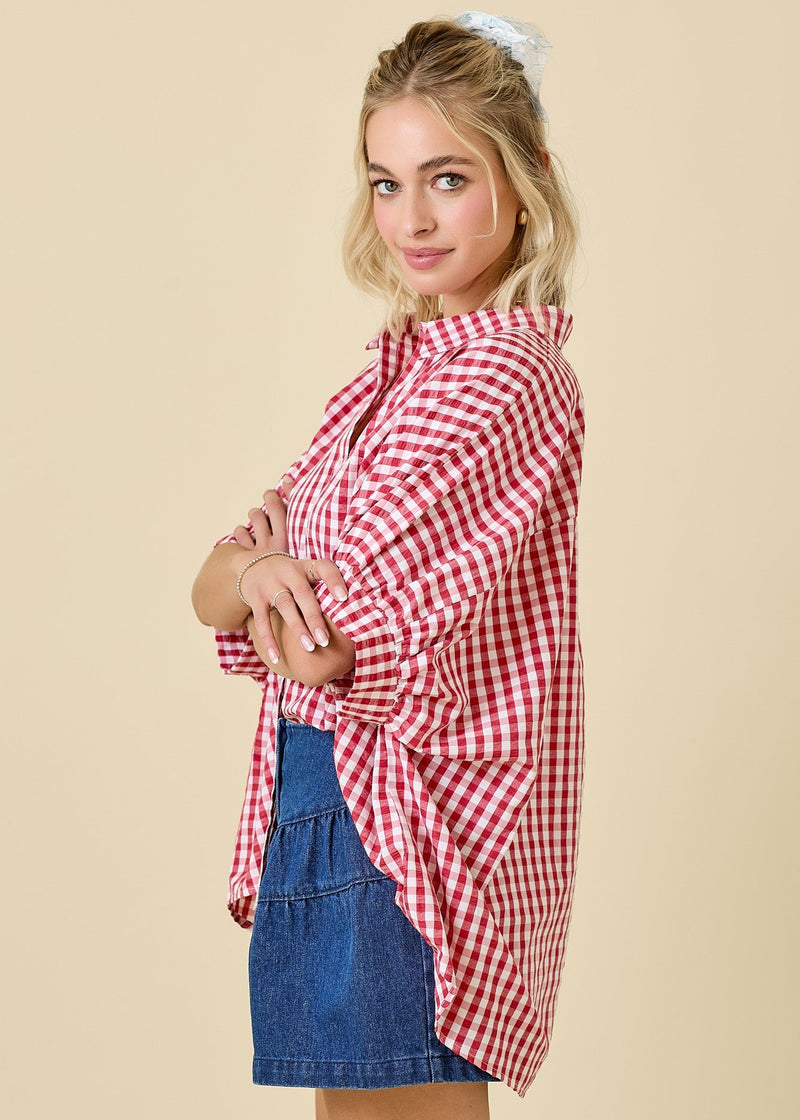 Game Day Gingham Top
