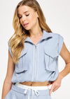 City Style Vest Top | Dusty Blue
