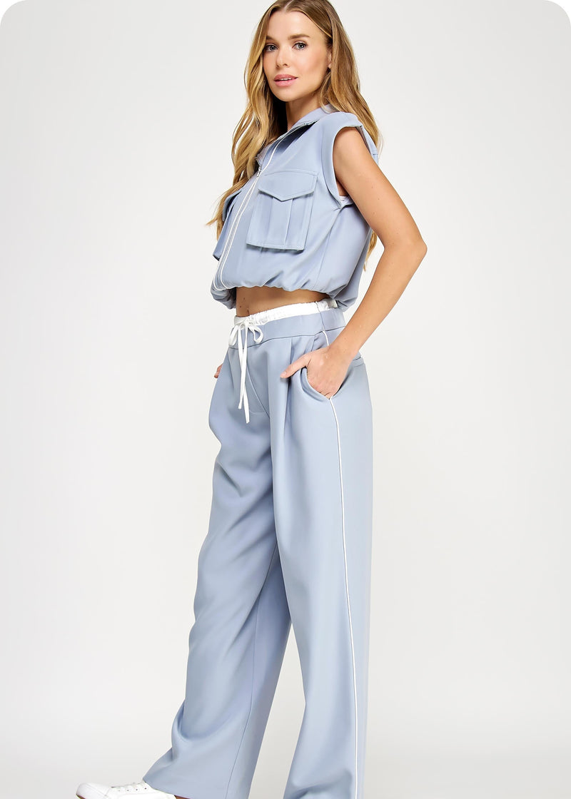 City Style Vest Top | Dusty Blue