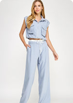 City Style Vest Top | Dusty Blue