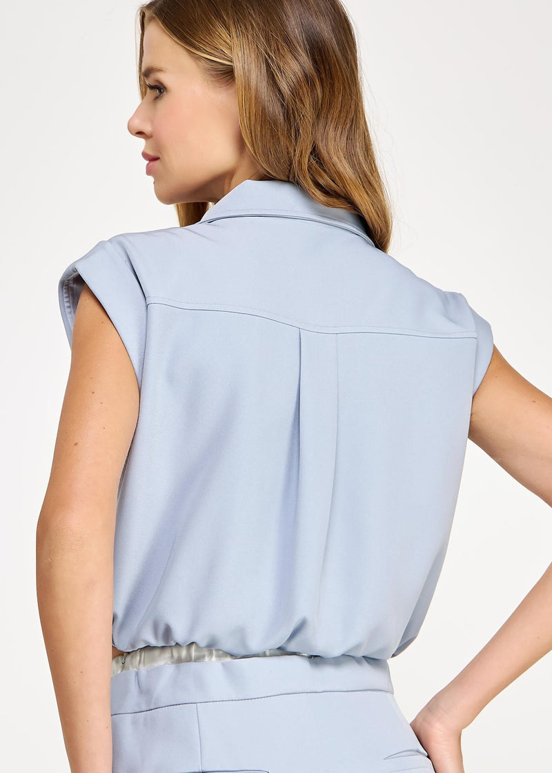 City Style Vest Top | Dusty Blue