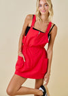 New in Town Overall Dress | Red
