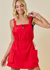 New in Town Overall Dress | Red