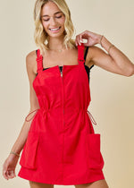 New in Town Overall Dress | Red