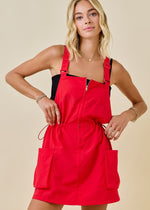 New in Town Overall Dress | Red