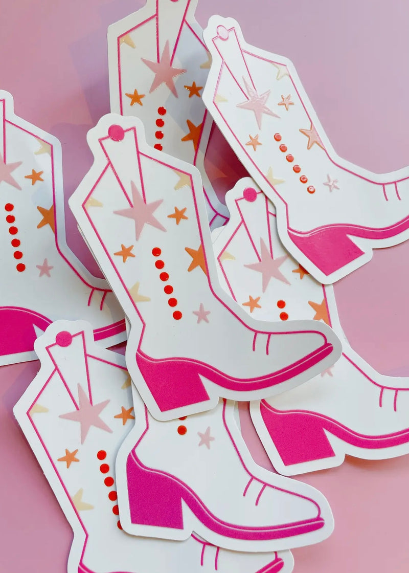 Howdy Cowboy Boot Sticker