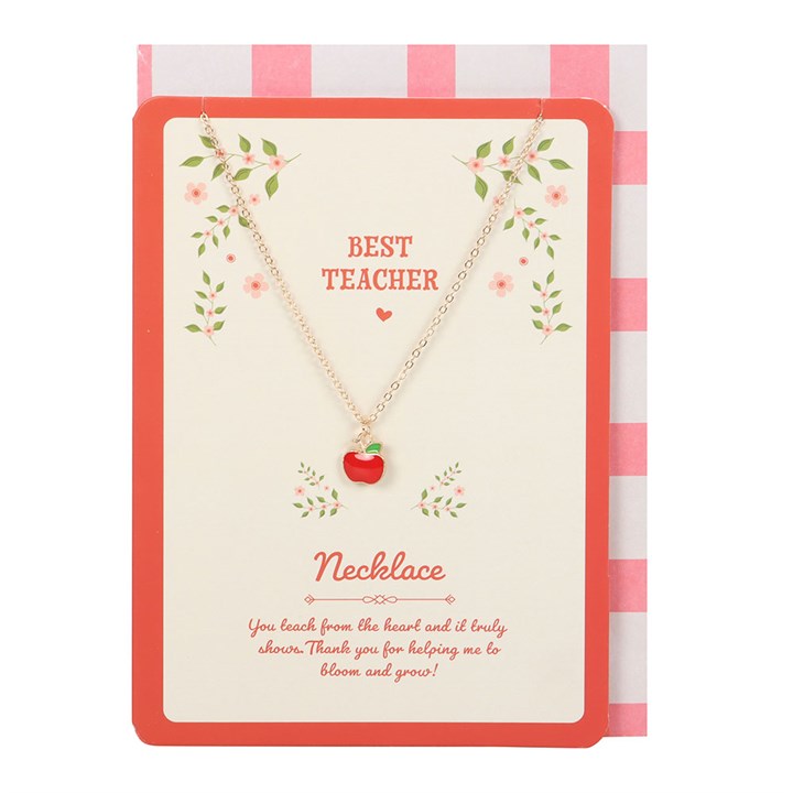 Best Teacher Apple Necklace