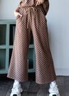 Mocha Checker Cropped Wide Pant