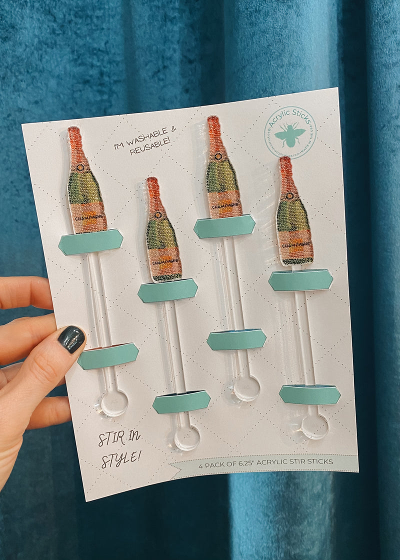Champagne Sparkle Acrylic Sticks