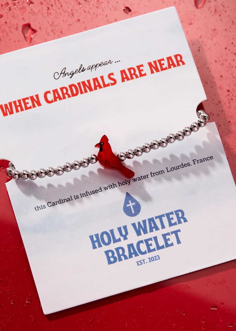 Holy Water Red Cardinal Bracelet | Silver