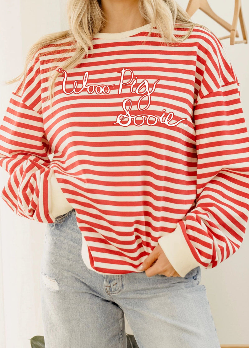 Wooo Pig Sooie Striped Hi Dive Sweatshirt