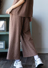 Mocha Checker Cropped Wide Pant