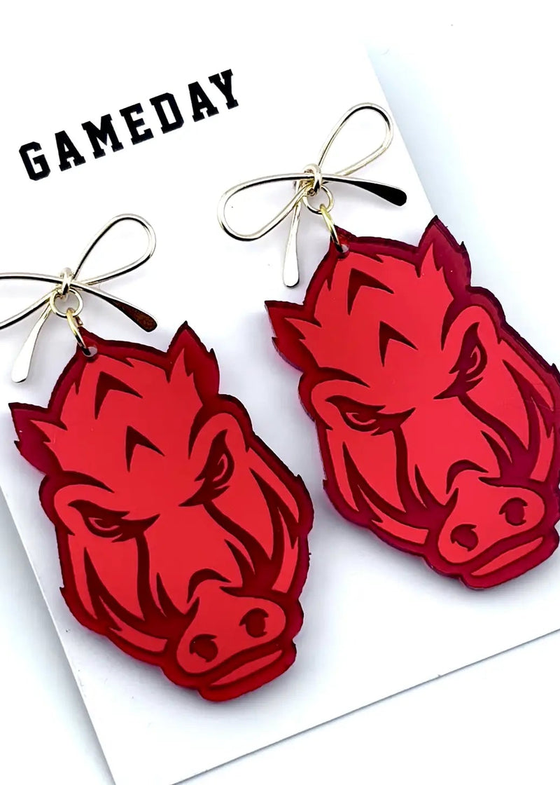 Arkansas Razorback Earrings