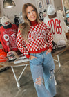 Checkerboard Razorback Crew Sweater