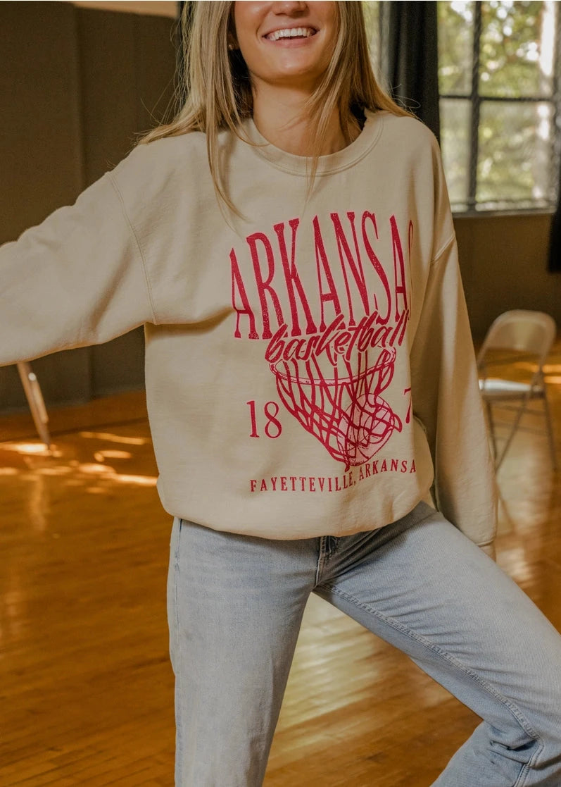 AR Razorbacks Big Basketball Sweatshirt