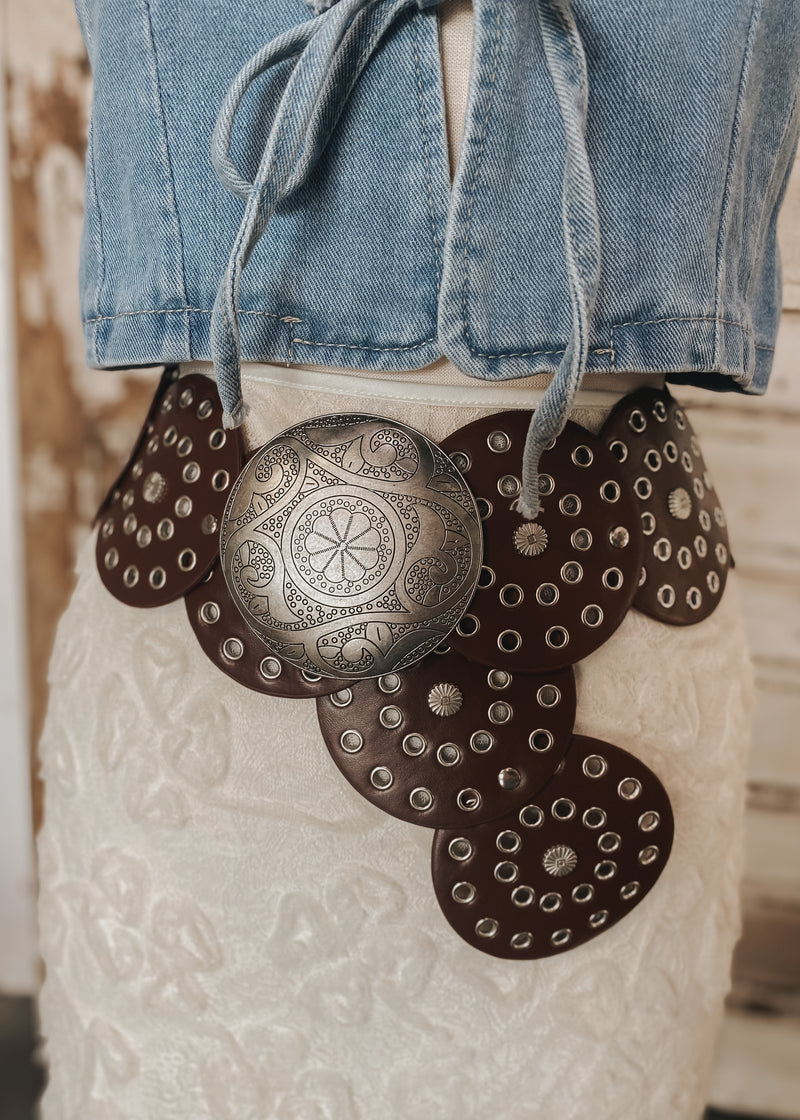 Boho Belt | Silver + Cocoa