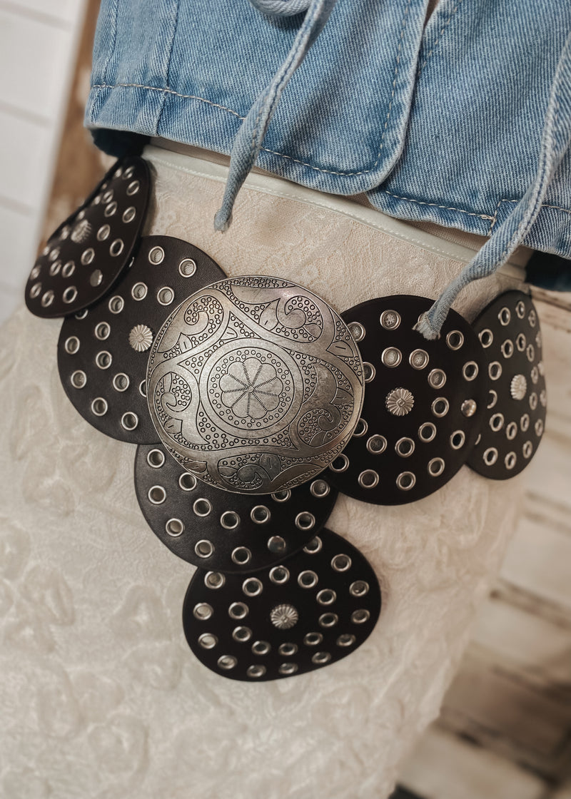 Boho Belt | Silver + Brown