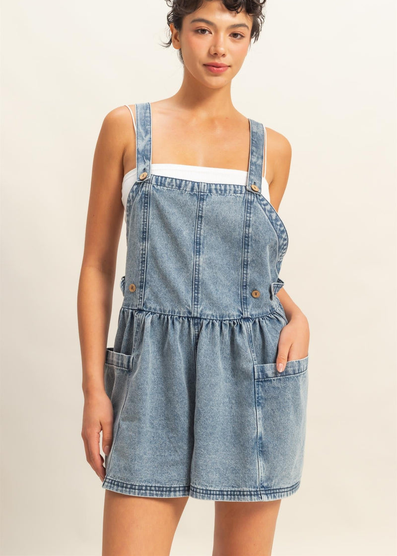 Stevie Overall Denim Romper