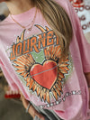 Journey Pink Vintage Band Logo Tee
