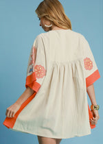 Bohemian Embroidered Kaftan Dress