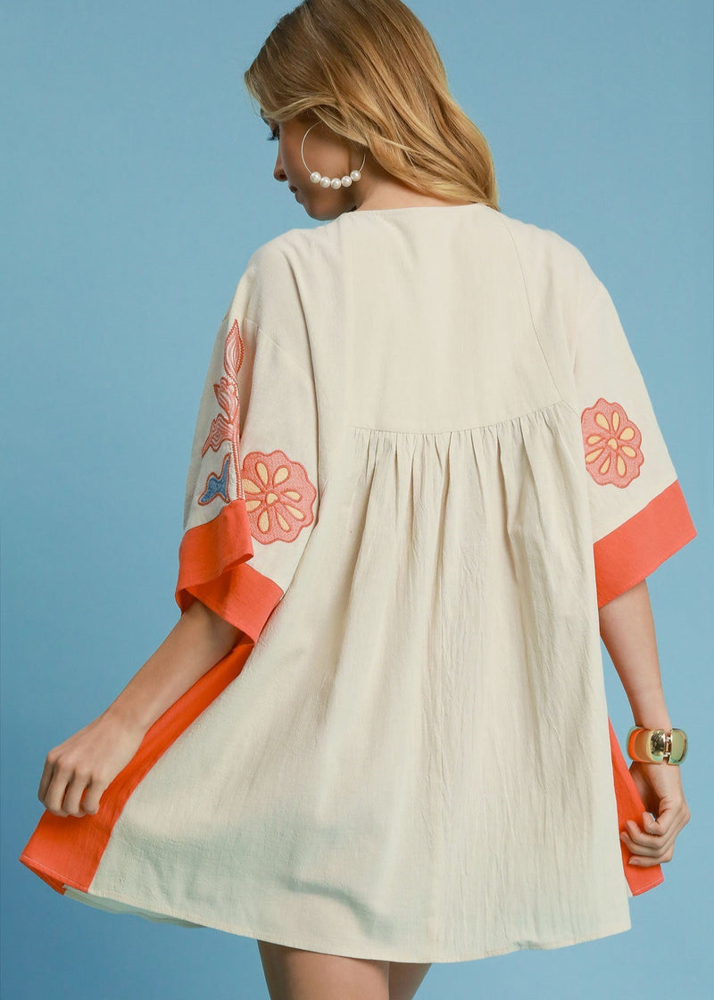 Bohemian Embroidered Kaftan Dress