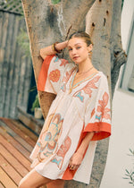 Bohemian Embroidered Kaftan Dress
