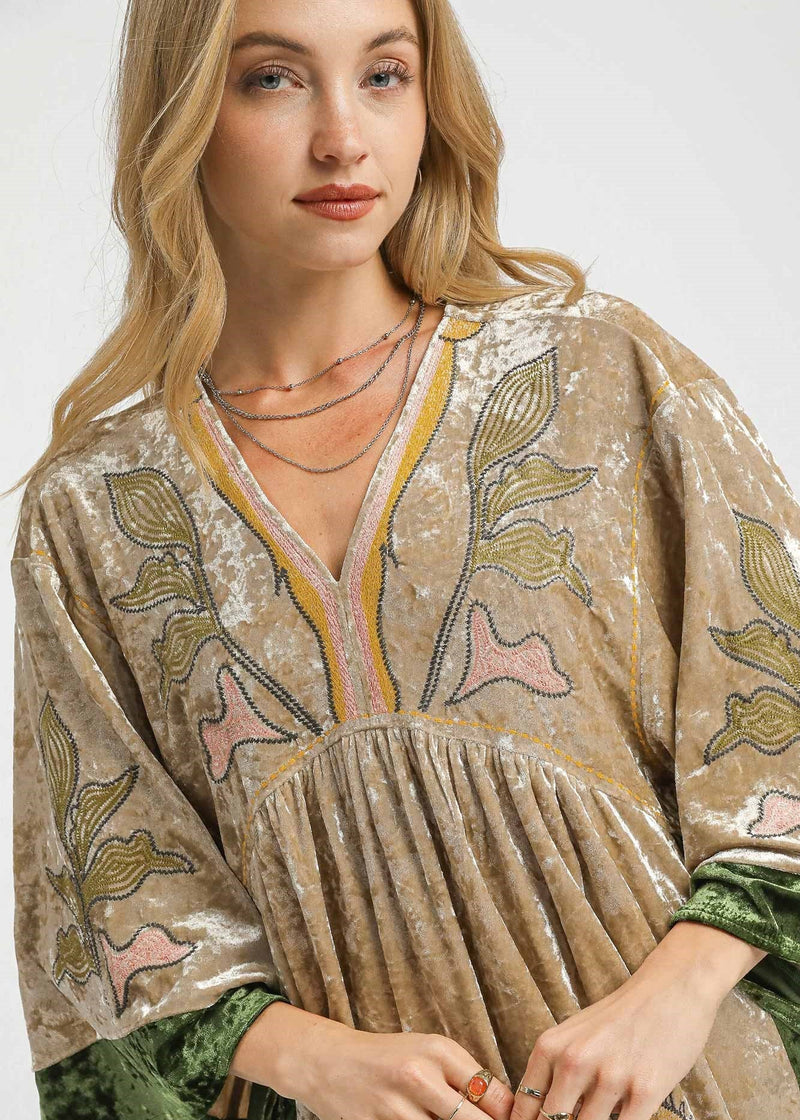Rhodes Velvet Floral Dress
