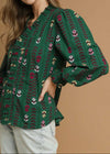 Green & Ruffle Top