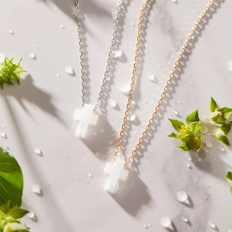 Holy Water Cross Necklace | Gold
