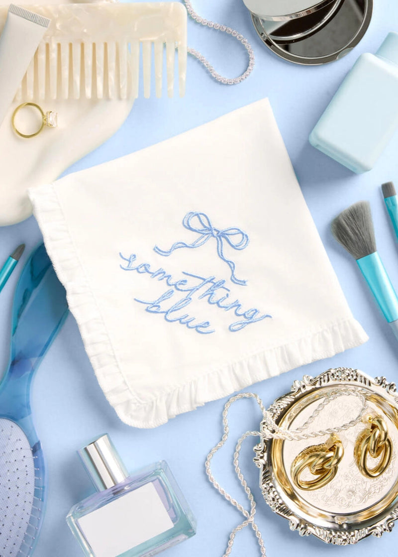 Something Blue Hanky - Embroidered