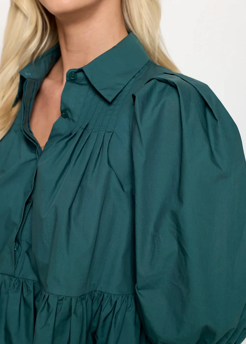 Hunter Green Poplin Dress