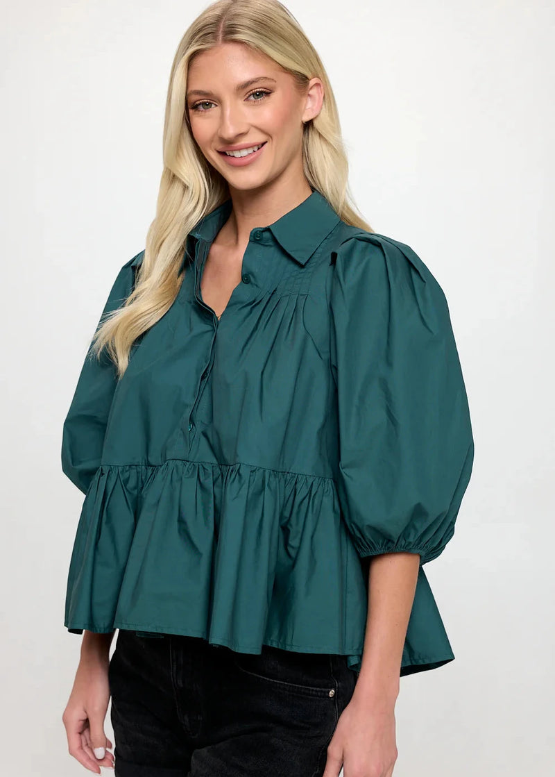 Hunter Green Poplin Dress