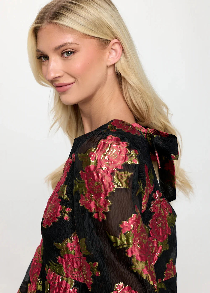 Scarlet Blossom Noir Blouse