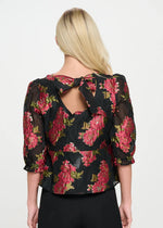 Scarlet Blossom Noir Blouse