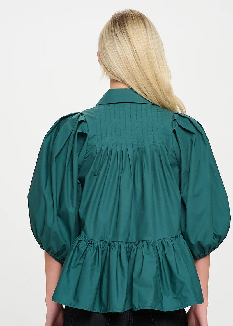 Hunter Green Poplin Dress