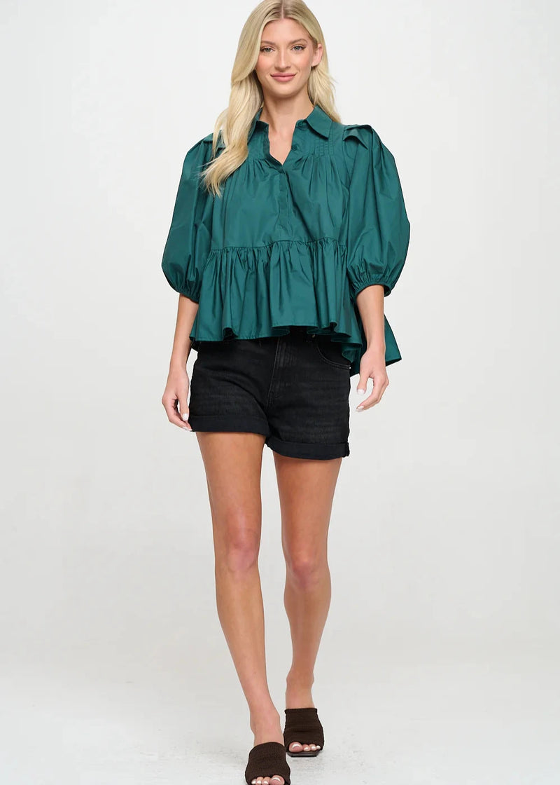 Hunter Green Poplin Dress