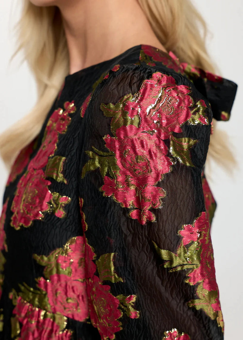 Scarlet Blossom Noir Blouse