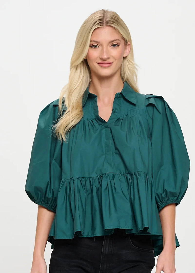 Hunter Green Poplin Dress