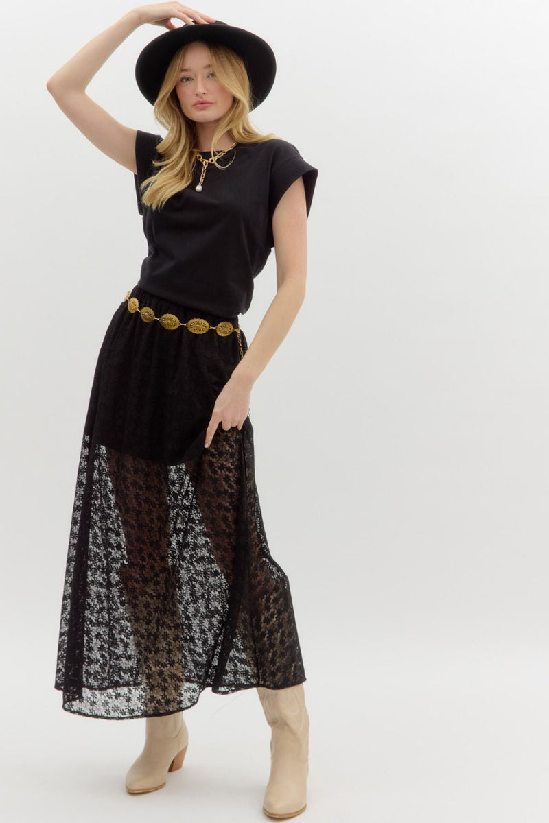 Midnight Rodeo Lace Skirt
