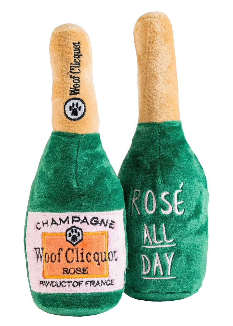 Woof Clicquot Rose' Champagne Bottle
